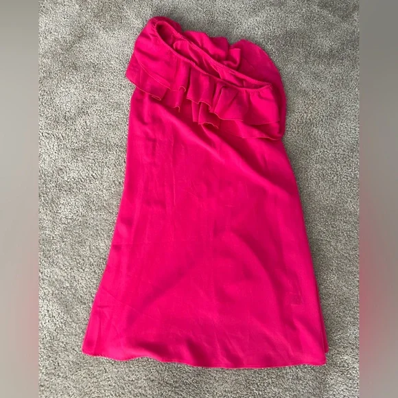 SHEIN Fuchsia One Shoulder Ruffle Dress - Picture 3 of 6